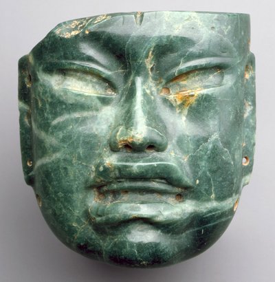 Maska, 900-400 p.n.e. (jadeit) autorstwa Culture Olmec