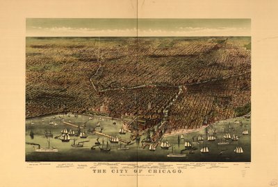 Miasto Chicago. autorstwa Currier and Ives