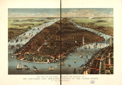 Miasto Nowy Jork. autorstwa Currier and Ives Equitable Life Assurance Society Of The United States