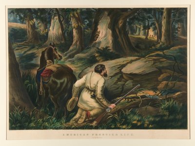 American Frontier Life / Na wojennej ścieżce autorstwa Currier and Ives