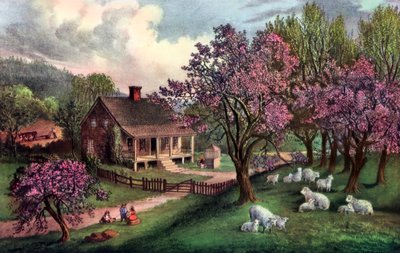 Amerykańska Zagroda na Wiosnę, 1869 autorstwa Currier and Ives