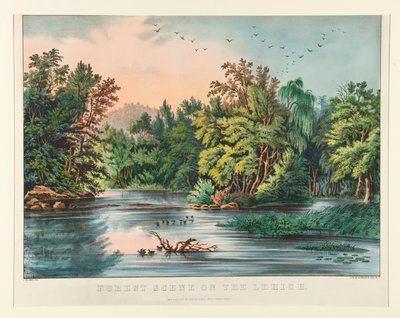 Scena leśna na Lehigh autorstwa Currier and Ives