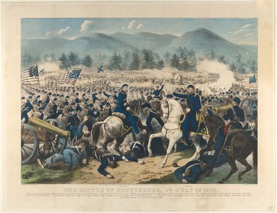 Bitwa pod Gettysburgiem, Pa., 3 lipca 1863, 1863. autorstwa Currier and Ives
