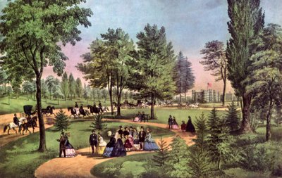 Podjazd, Central Park, 1862. autorstwa Currier and Ives