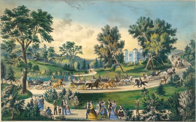 Grand Drive, Central Park NY autorstwa Currier and Ives