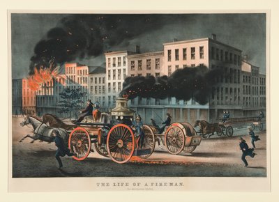 Życie strażaka / Metropolitan System. autorstwa Currier and Ives