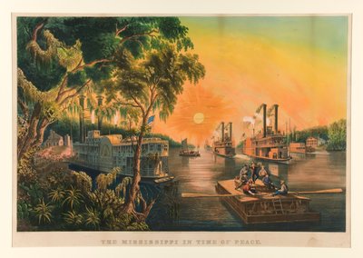 Missisipi w czasie pokoju. autorstwa Currier and Ives
