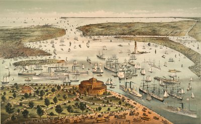 Port w Nowym Jorku: Ptak autorstwa Currier and Ives