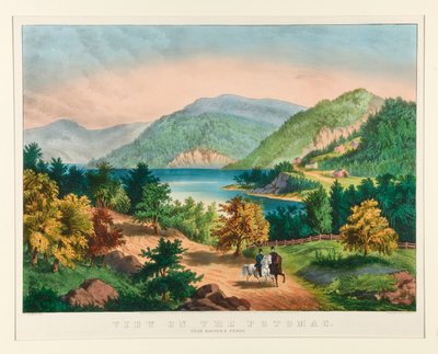 Widok na Potomac w pobliżu Harper autorstwa Currier and Ives