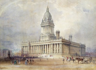Projekt dla ratusza w Leeds autorstwa Cuthbert Brodrick