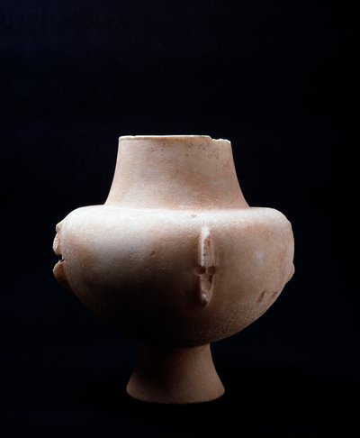 Wazon z białego marmuru z inkrustacjami w kolorze ochry. Cywilizacja cykladzka, 3200 p.n.e. do 2000 p.n.e autorstwa Cycladic Cycladic