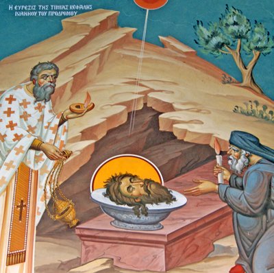 Odcięta głowa św. Jana Chrzciciela, klasztor Kykkos, góry Troodos, Cypr autorstwa Cypriot