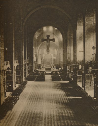 „Wnętrze katedry westminsterskiej widziane z West Endu”, ok. 1935. autorstwa Cyril Ellis