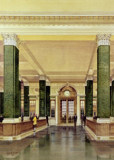 Wnętrze Midland Bank, Londyn autorstwa Cyril Farey