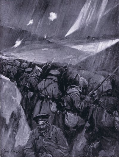 Bułgarzy oblegający Adrianopole 1912-1913, ilustracja z Hutchinsons History of the Nations VOL 4 c.1920s autorstwa Cyrus Cuneo
