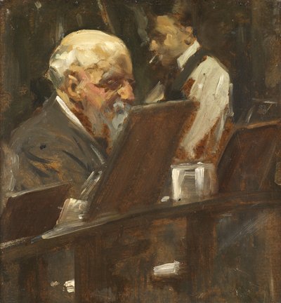 John Anster Fitzgerald, malarz wróżek, w Sketch Clubie autorstwa Cyrus Cuneo