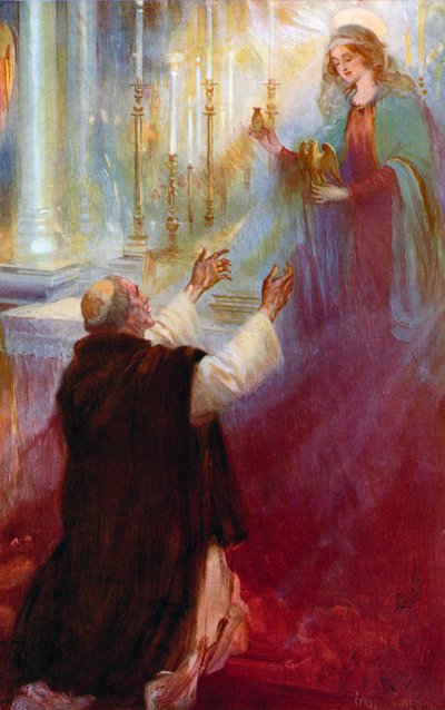 Legenda o olejku koronacyjnym i ampułce, Dziewica ukazująca się Thomasowi A Becket autorstwa Cyrus Cuneo