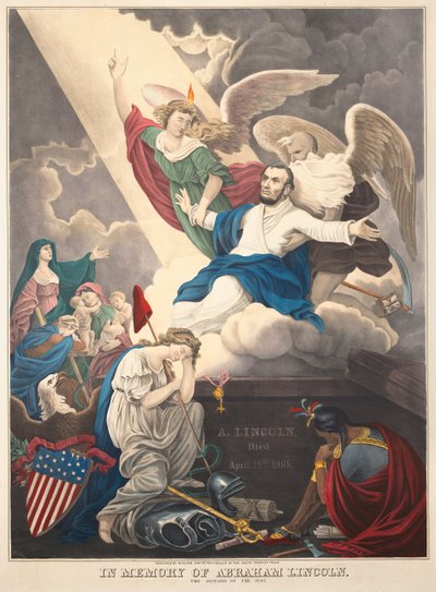Pamięci Abrahama Lincolna: Nagroda sprawiedliwych, 1865 autorstwa D. T. Wiest