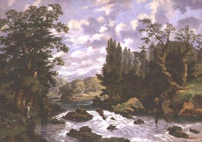 Wędkarze rozgrywający swoje połowy autorstwa D. the Younger Wolstenholme