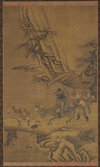 Zhong Kui i demony przechodzące przez most, XV wiek. autorstwa Dai Jin