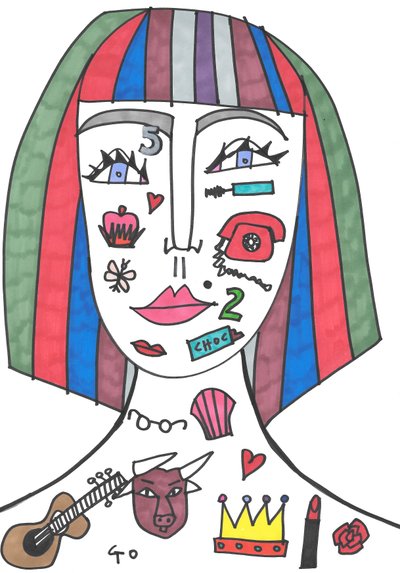 Go (flamaster na papierze) autorstwa Daisy de Villeneuve