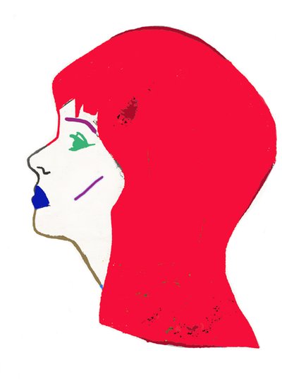 Red Head, 2017 (flamaster i photoshop na papierze) autorstwa Daisy de Villeneuve
