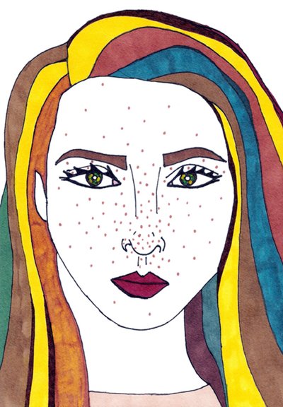 Autoportret (media mieszane) autorstwa Daisy de Villeneuve