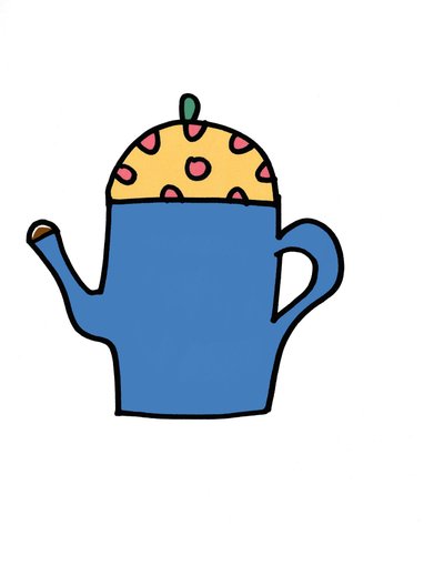 Spotty Tea Pot (flamaster na papierze) autorstwa Daisy de Villeneuve