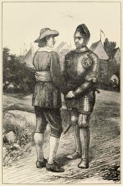 Hopeful and Christian from The Pilgrims Progress From This World, To That Co Ma przyjść Johna Bunyana (1628-1688) ilustracja Thomasa Dalziela (1823-1906) Hopeful z miasta Vanity dołącza do C autorstwa Dalziel Brothers