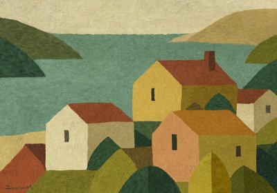 Spokojna nadmorska wioska autorstwa Dan Hobday