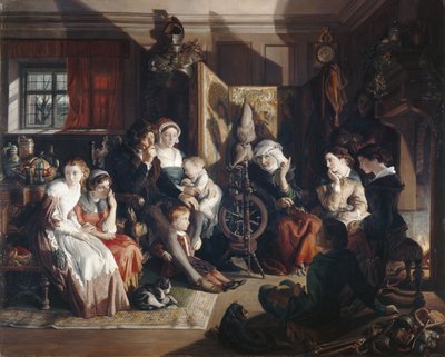 Opowieść zimowej nocy, ok. 1867 (olej na płótnie) autorstwa Daniel (1806 70) Maclise