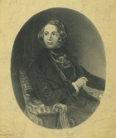 „Boz w Bostonie, szybki krok” – portret nutowy (lito) autorstwa Daniel Maclise