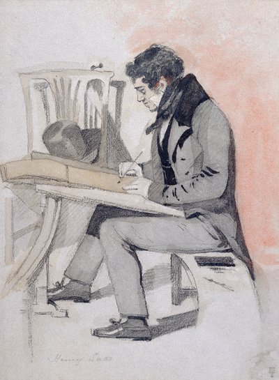 Henry Sass, ok. 1830 (czarna kreda, akwarela i pióro i tusz na papierze) autorstwa Daniel Maclise