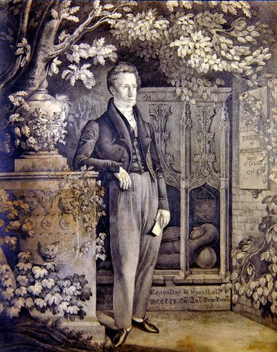 Portret Richarda Sainthilla, c.1820-c.1850 (ołówek na papierze) autorstwa Daniel Maclise