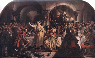 Duch Banka (Makbet) „Prithee, patrz tam! spójrz! patrz! autorstwa Daniel Maclise