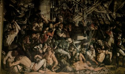 Śmierć Nelsona, szczegół dolnego pokładu Victory autorstwa Daniel Maclise