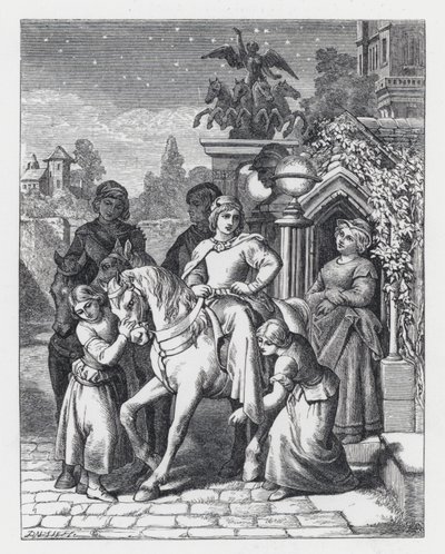 Ilustracja do wiersza Tennysona Księżniczka (rycina) autorstwa Daniel (after) Maclise