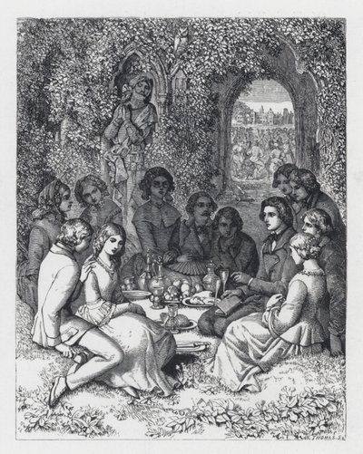 Ilustracja do wiersza Tennysona Księżniczka (rycina) autorstwa Daniel (after) Maclise