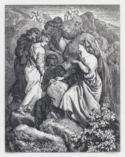 Ilustracja do wiersza Tennysona Księżniczka (rycina) autorstwa Daniel (after) Maclise
