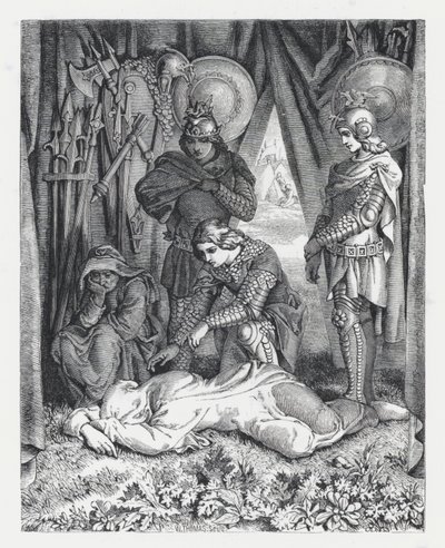 Ilustracja do wiersza Tennysona Księżniczka (rycina) autorstwa Daniel (after) Maclise