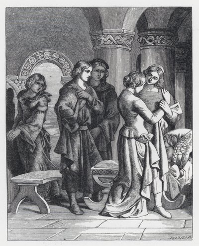 Ilustracja do wiersza Tennysona Księżniczka (rycina) autorstwa Daniel (after) Maclise