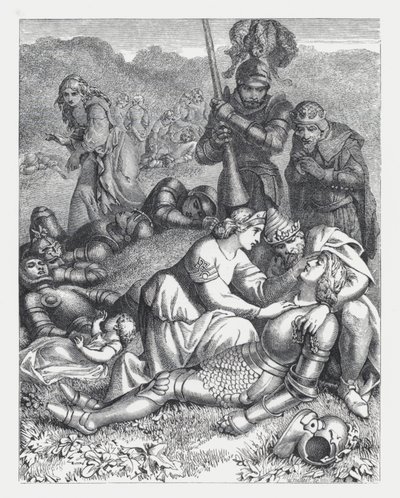 Ilustracja do wiersza Tennysona Księżniczka (rycina) autorstwa Daniel (after) Maclise