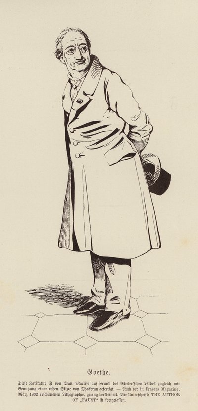 Johann Wolfgang von Goethe, niemiecki poeta i dramaturg autorstwa Daniel (after) Maclise