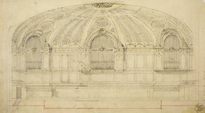 Orchestra Hall, Chicago, Illinois, sekcja, 1904. autorstwa Daniel Burnham