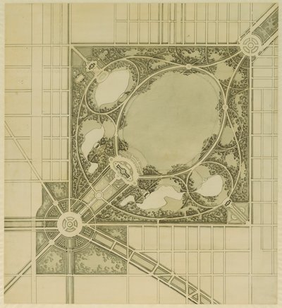 Plan Chicago, tablica 62, plan proponowanego parku, 1909. autorstwa Daniel Burnham