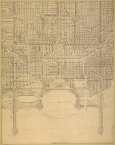 Tablica 110 z Planu Chicago, 1909: Chicago. Plan kompletnego systemu ulic... autorstwa Daniel Burnham