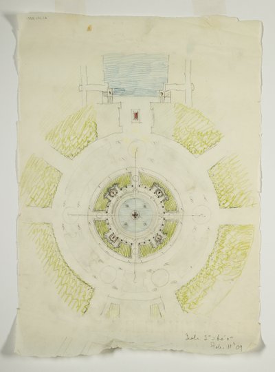 Potomac Round Point, Waszyngton D.C., Szkic planu okrągłego basenu, 1909. autorstwa Daniel Burnham