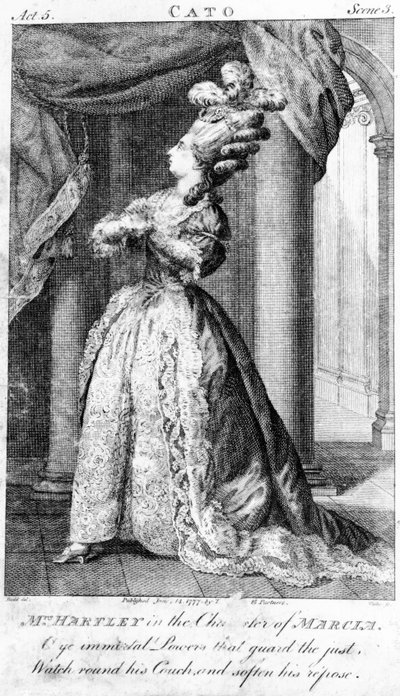 Pani Hartley jako Marcia w „Cato” Addisona, 1777 autorstwa Daniel Dodd