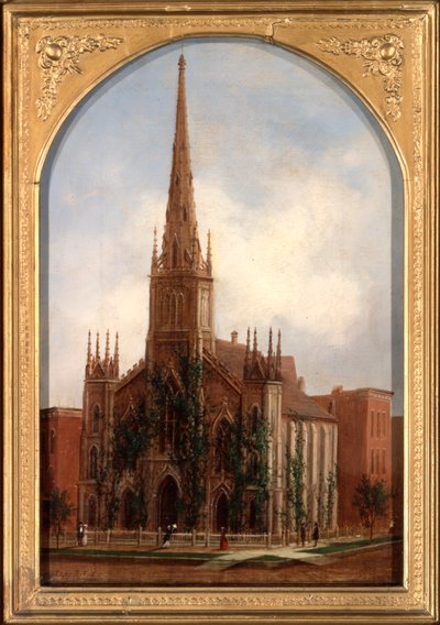 Kościół Uniwersalistyczny św. Pawła przed pożarem w 1871 r., ok. 1872 r. autorstwa Daniel Folger Bigelow