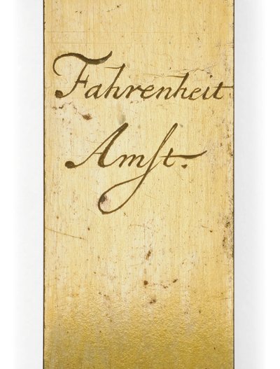 Podpisana skala termometru autorstwa Daniel Gabriel Fahrenheit